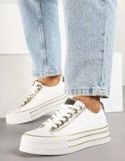 super mode Adidași Alb-Auriu Casual pe Talpă Groasă Peliren