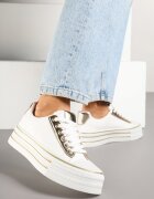 super mode Adidași Alb-Auriu Casual pe Talpă Groasă Peliren