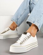 super mode Adidași Alb-Auriu Casual pe Talpă Groasă Peliren