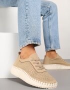super mode Adidași Bej Decupați cu Talpă Groasă și Relief Ronele