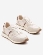 super mode Adidași gri deschis cu dungi decorative și inserții metalice Alanissea