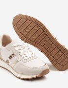 super mode Adidași gri deschis cu dungi decorative și inserții metalice Alanissea