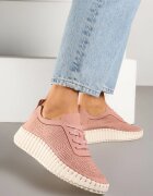 super mode Adidași Roz Perforați cu Talpă Groasă cu Relief Ronele