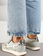 super mode Adidași Verde deschis cu Inserții Metalice și Fermoar Decorativ Alanatia
