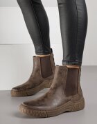 super mode Botine Chelsea Maro cu talpă decorativ sculptată Ezisane