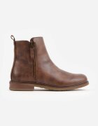 super mode Botine clasice cu toc plat și fermoar decorativ Wenica Maro