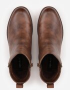 super mode Botine clasice cu toc plat și fermoar decorativ Wenica Maro