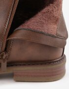 super mode Botine clasice cu toc plat și fermoar decorativ Wenica Maro