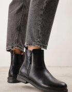 super mode Botine clasice cu toc plat și fermoar decorativ Wenica Negre