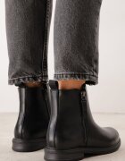 super mode Botine clasice cu toc plat și fermoar decorativ Wenica Negre