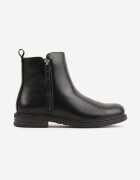 super mode Botine clasice cu toc plat și fermoar decorativ Wenica Negre