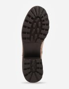 super mode Botine cu talpă groasă și toc decorate cu cusături Viveita Bej închis