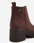 super mode Botine cu talpă groasă și toc decorate cu cusături Viveita Maro