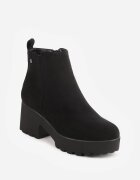 super mode Botine cu talpă groasă și toc decorate cu cusături Viveita Negre