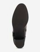 super mode Botine cu toc gros și cataramă metalică Chansa Negre