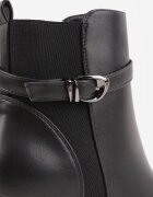 super mode Botine cu toc gros și cataramă metalică Chansa Negre