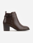 super mode Botine elegante cu toc gros cu inserție elastică și curea cu cataramă Danla Maro