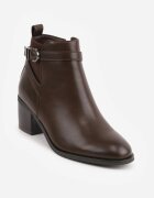 super mode Botine elegante cu toc gros cu inserție elastică și curea cu cataramă Danla Maro