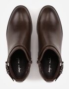 super mode Botine elegante cu toc gros cu inserție elastică și curea cu cataramă Danla Maro