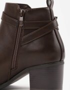 super mode Botine elegante cu toc gros cu inserție elastică și curea cu cataramă Danla Maro