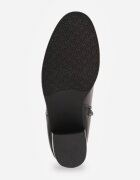 super mode Botine elegante cu toc gros cu inserție elastică și curea cu cataramă Danla Negre