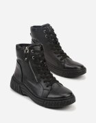 super mode Botine Negre Sportive cu carâmb șiretuit și fermoar decorativ Ezilare