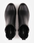 super mode Botine pe toc gros și platformă cu talpă profilată decorate cu fermoar Alverian Negre