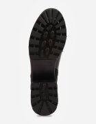 super mode Botine pe toc gros și platformă cu talpă profilată decorate cu fermoar Alverian Negre