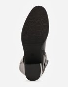 super mode Cizme tip ofițer cu toc cu inserție elastică și cataramă Lelnesa Negre