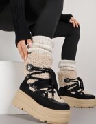 super mode Ghete de iarnă Negre Cu șireturi Pe platformă Decorate cu blană Zeriba