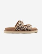 super mode Papuci Bej Leopard Clasice cu barete cu catarame Palavenna