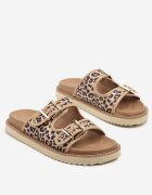 super mode Papuci Bej Leopard Clasice cu barete cu catarame Palavenna