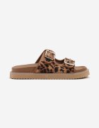 super mode Papuci Clasice cu imprimeu leopard Maro cu barete cu catarame Palavenna