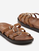 super mode Papuci maro cu Catarame și Trei Curele Ralfitra