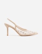 super mode Sandale Aurii din plasă slingback cu toc stiletto cu zirconii Eshirvyn