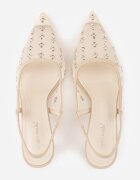 super mode Sandale Aurii din plasă slingback cu toc stiletto cu zirconii Eshirvyn