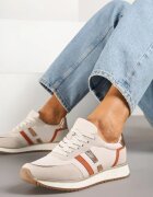 super mode Sneakers Bej cu Benzi Decorative și Inserții Metalice Alanissea