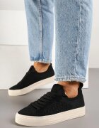 super mode Sneakers negre cu carâmb din plasă și fir metalic Nimiovana