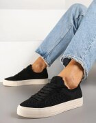 super mode Sneakers negre cu carâmb din plasă și fir metalic Nimiovana