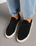 super mode Sneakers negre cu carâmb din plasă și fir metalic Nimiovana