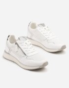 super mode Sneakersi Albi cu Inserații Metalice și Fermoar Decorativ Alanatia