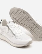 super mode Sneakersi Albi cu Inserații Metalice și Fermoar Decorativ Alanatia