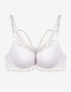 Sutien Alb Din dantelă Push-Up cu Zirconii Decorative Hevantia