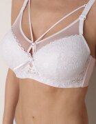  Sutien Alb Tip Full Cup cu Dantelă și Bretele Reglabile Nestakate