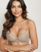  Sutien Bej închis Din dantelă Cupă C Cu agrafe Maileen