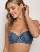  Sutien Bleumarin cu dantelă Tip Push Up cu bretele reglabile și detașabile Ilathwen