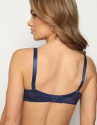  Sutien bleumarin cu motiv floral cu bretele reglabile închis cu agrafe Dimissha