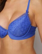  Sutien bleumarin cu plasă decorativă Zorale