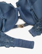  Sutien Bleumarin Dantelat Push Up cu Bretele Duble Reglabile Emilinoria