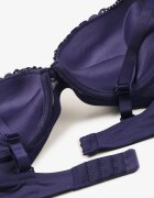  Sutien bleumarin de dantelă tip push-up cu cupe căptușite și ornamente metalice Ellas